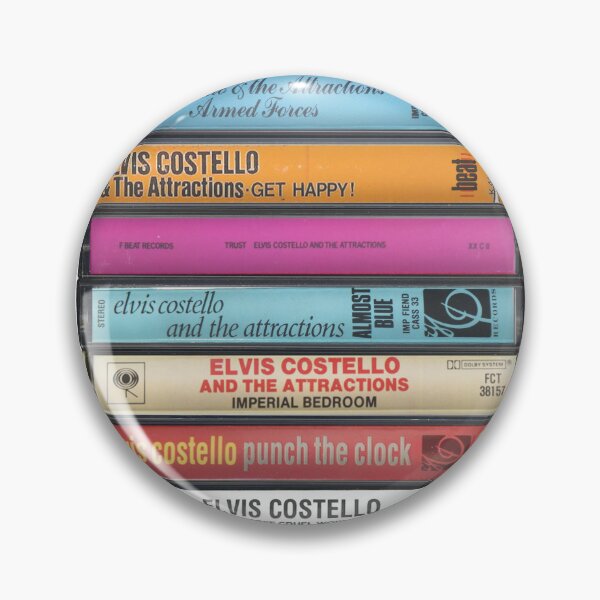 Artikelvorschau, Elvis Costello – Studioalben – Vintage-Kassettendruck entworfen und verkauft von Mr Mustard Prints.