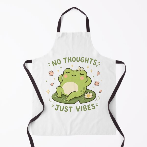Item preview, No Thoughts Just Vibes Cute Frog Kawaii Chill Relaxed Lily Pad Funny Quote designed and sold by dreamz-world.