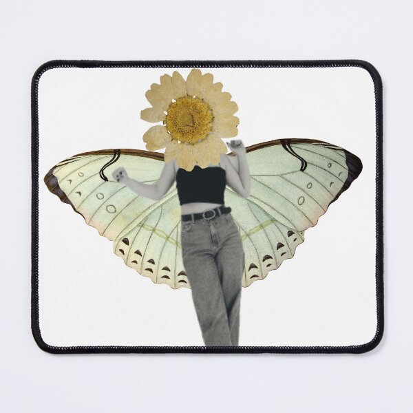 Item preview, Vintage Daisy Head Butterfly Wings Collage - Surreal Fairycore Art designed and sold by The Lady Goblin's Goods.