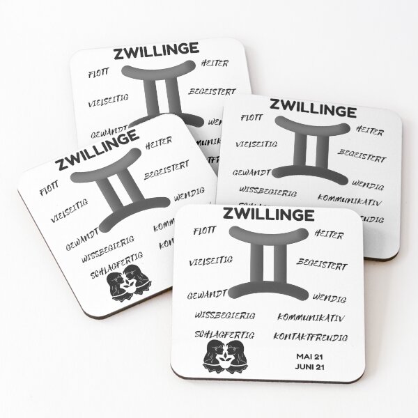 Aperçu de l'œuvre Signe du zodiaque Zwillinge, symbole astrologique, horoscope - Classique noir et blanc (version allemande) créée et vendue par ZODIARA.