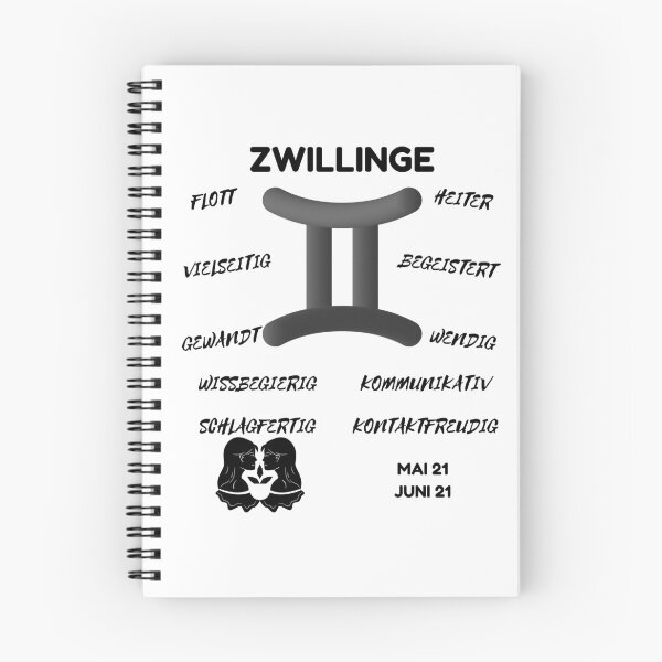 Item preview, Zwillinge Zodiac Sign Astrology Symbol Horoscope - Classic Black & White (German Version) designed and sold by ZODIARA.