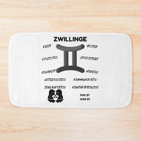 Item preview, Zwillinge Zodiac Sign Astrology Symbol Horoscope - Classic Black & White (German Version) designed and sold by ZODIARA.