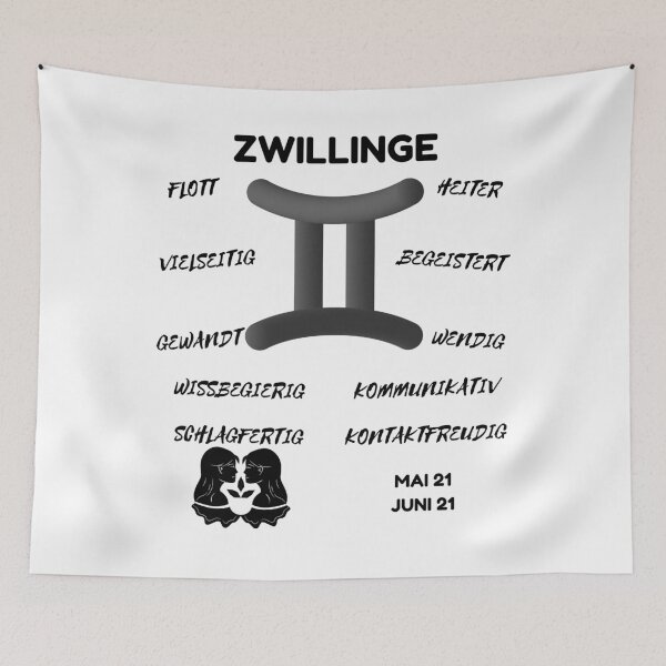 Artikelvorschau, Zwillinge Sternzeichen Astrologie Horoskop Symbol - Classic Black & White entworfen und verkauft von ZODIARA.