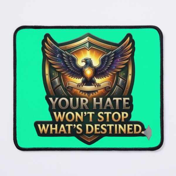 Item preview, Your Hate Won't Stop What's Destined - Golden Eagle Shield Quote Sticker designed and sold by Nicolae-SCROCIOB-Shop.