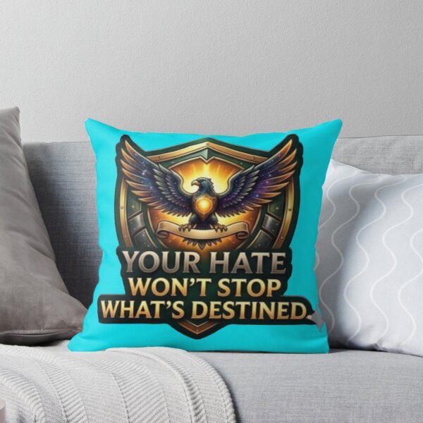 Item preview, Your Hate Won't Stop What's Destined - Golden Eagle Shield Quote Sticker designed and sold by Nicolae-SCROCIOB-Shop.