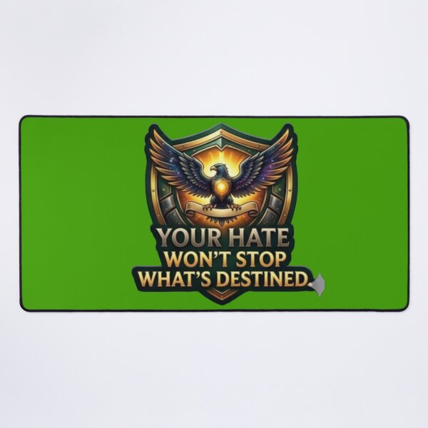 Item preview, Your Hate Won't Stop What's Destined - Golden Eagle Shield Quote Sticker designed and sold by Nicolae-SCROCIOB-Shop.
