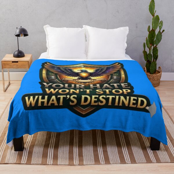 Item preview, Your Hate Won't Stop What's Destined - Golden Eagle Shield Quote Sticker designed and sold by Nicolae-SCROCIOB-Shop.