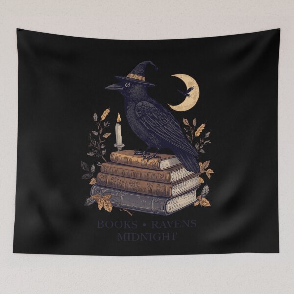 Item preview, Witchy Book Lover Raven designed and sold by ChicTrendz.