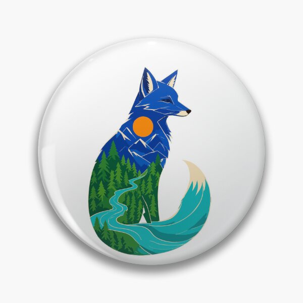 Item preview, Forest Fox Silhouette with Mountains and Winding River designed and sold by AliveStyle.