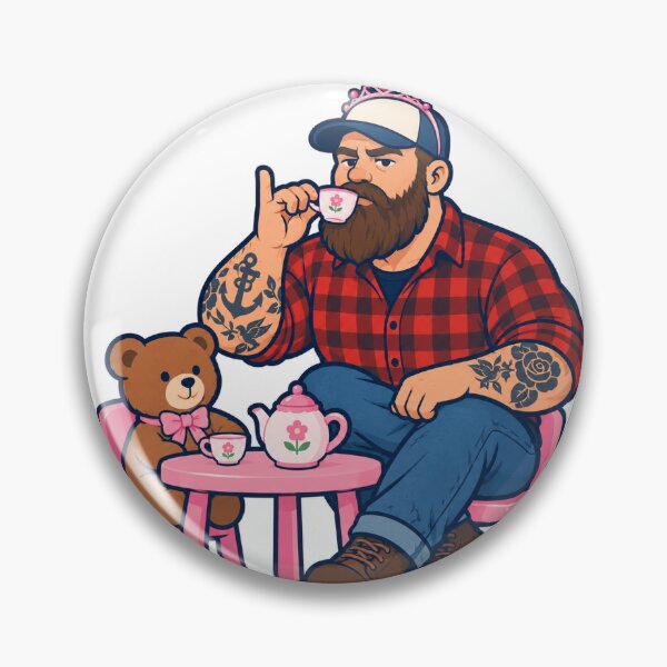 Item preview, Tea Party Dad in a Tiara and Flannel designed and sold by eignvalue.