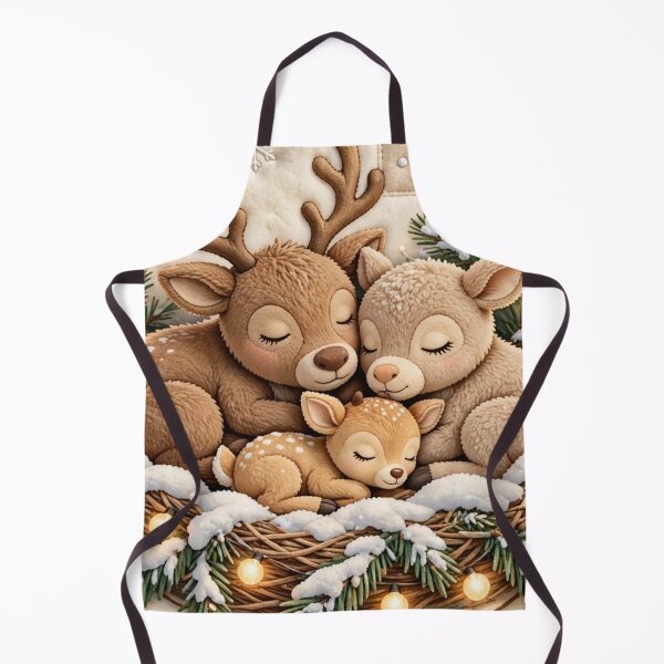Item preview, Cozy Christmas Deer Family Sleeping by Winter Forest designed and sold by One City Two Children Studio.