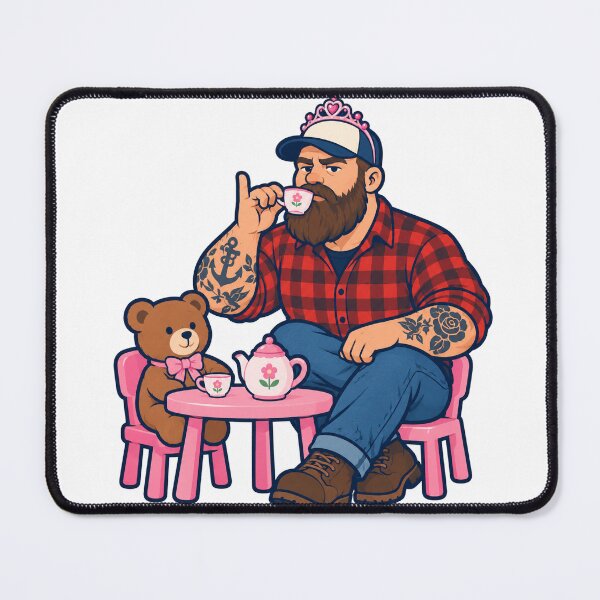 Item preview, Tea Party Dad in a Tiara and Flannel designed and sold by eignvalue.