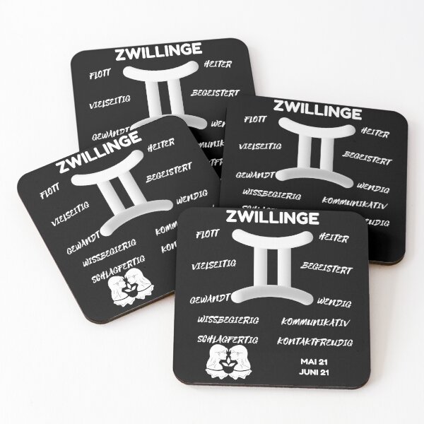 Aperçu de l'œuvre Signe du zodiaque Zwillinge, symbole astrologique, horoscope - Classique blanc et noir (version allemande) créée et vendue par ZODIARA.