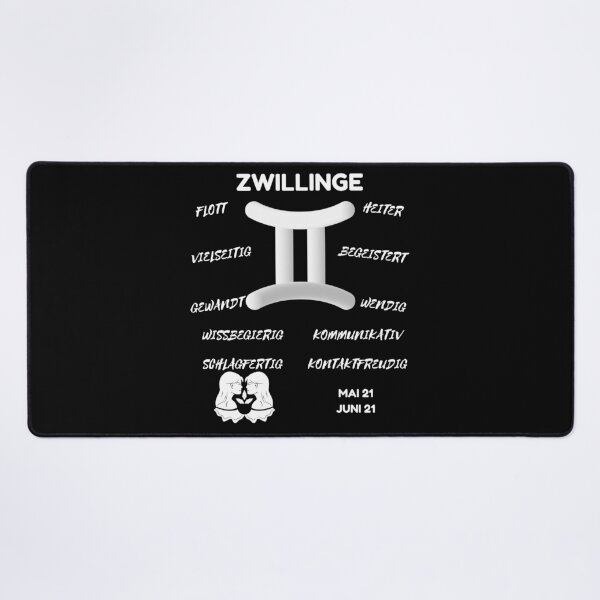 Item preview, Zwillinge Zodiac Sign Astrology Symbol Horoscope - Classic White & Black (German Version) designed and sold by ZODIARA.