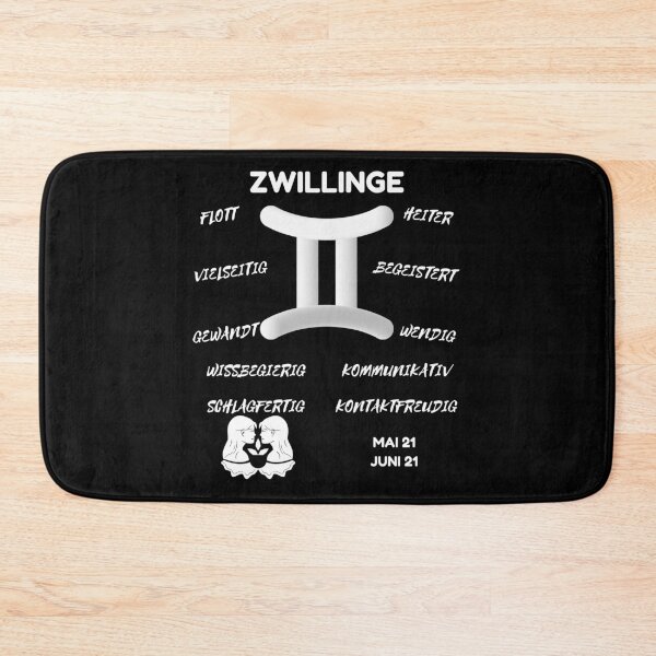Item preview, Zwillinge Zodiac Sign Astrology Symbol Horoscope - Classic White & Black (German Version) designed and sold by ZODIARA.