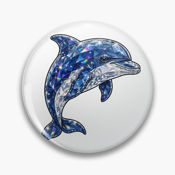 Artikelvorschau, Zweifarbiger Delfin-Kristallaufkleber – Saphirblauer und klarer Diamantdelfin entworfen und verkauft von Crystal Critters .