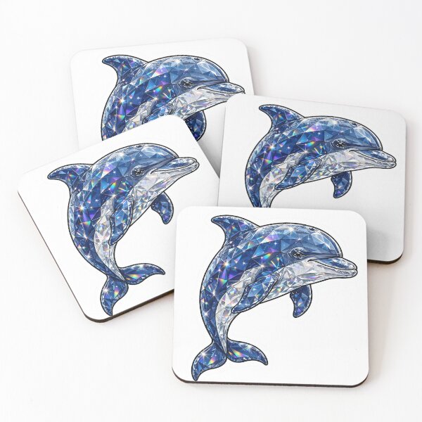Item preview, Dolphin Bicolor Crystal Sticker - Sapphire Blue And Clear Diamond Dolphin designed and sold by Crystal Critters .