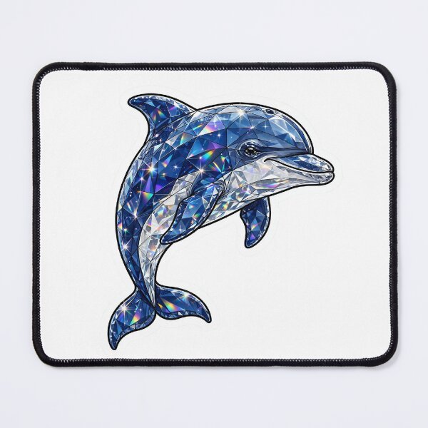 Item preview, Dolphin Bicolor Crystal Sticker - Sapphire Blue And Clear Diamond Dolphin designed and sold by Crystal Critters .