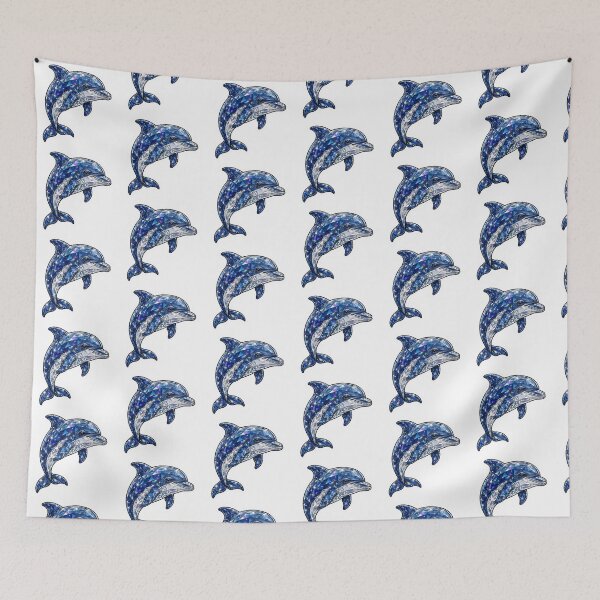 Item preview, Dolphin Bicolor Crystal Sticker - Sapphire Blue And Clear Diamond Dolphin designed and sold by Crystal Critters .