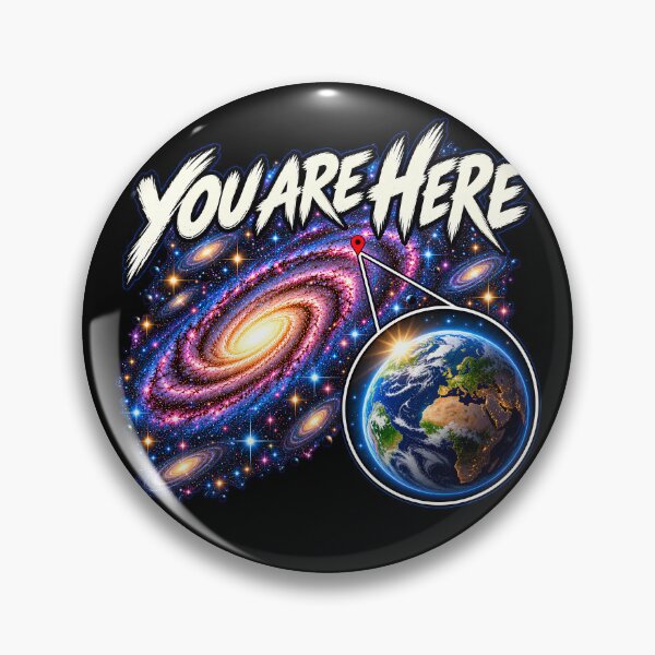 Item preview, 'Your Are Here' In space Galaxy Retro Earth Sci-Fi designed and sold by Genius Geek.