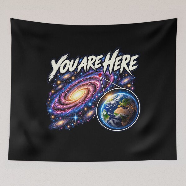 Item preview, 'Your Are Here' In space Galaxy Retro Earth Sci-Fi designed and sold by Genius Geek.