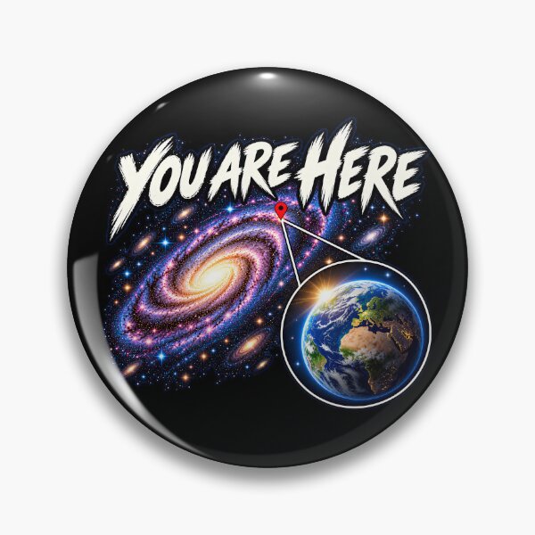 Item preview, 'Your Are Here' In space Galaxy Retro Earth Sci-Fi designed and sold by Genius Geek.