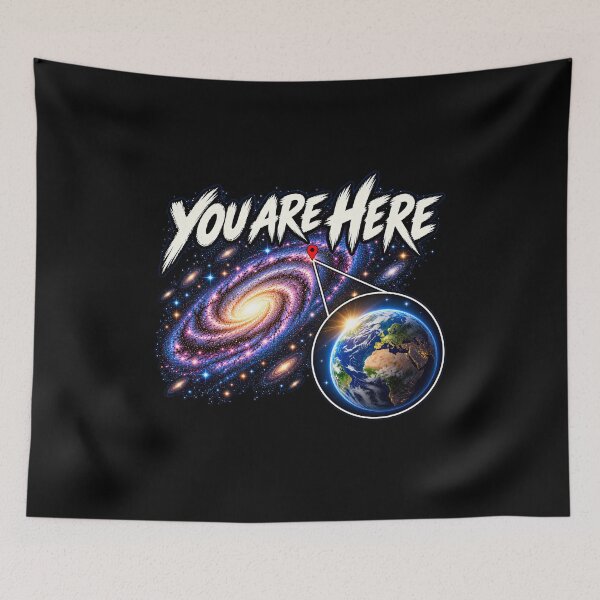 Item preview, 'Your Are Here' In space Galaxy Retro Earth Sci-Fi designed and sold by Genius Geek.