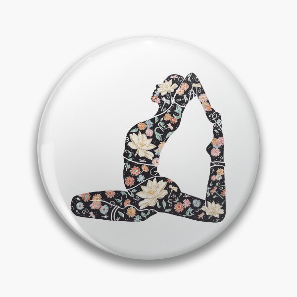 Item preview, King Pigeon Pose - Magnolia on Silhouette (Yoga Botanical Series) designed and sold by Winooski Designs.