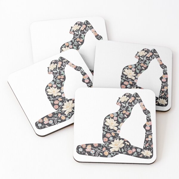 Item preview, King Pigeon Pose - Magnolia on Silhouette (Yoga Botanical Series) designed and sold by Winooski Designs.