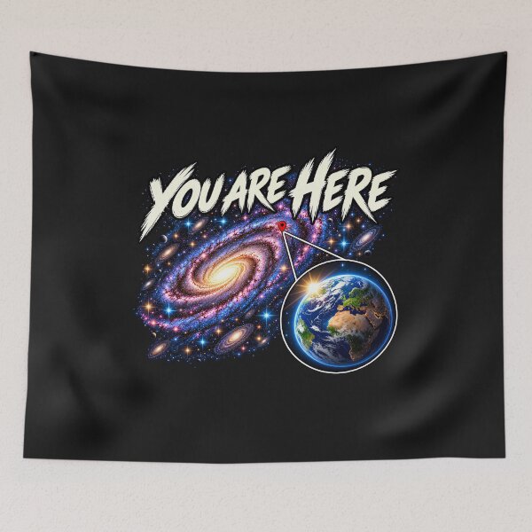 Item preview,  'Your Are Here' In space Galaxy Retro Earth Sci-Fi designed and sold by Genius Geek.