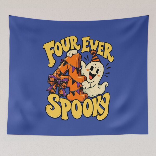Item preview, Four Ever Spooky 4th Halloween Birthday Party designed and sold by Endless7Art.