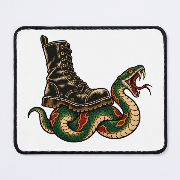 Item preview,  Boot and Snake Tattoo – Watch Your Step designed and sold by Tattee.