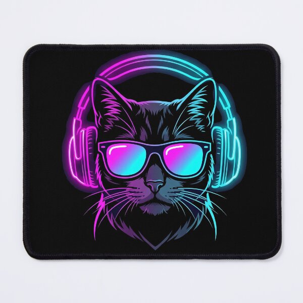 Item preview, Cool Neon Gamer Cat designed and sold by Vibz4All.