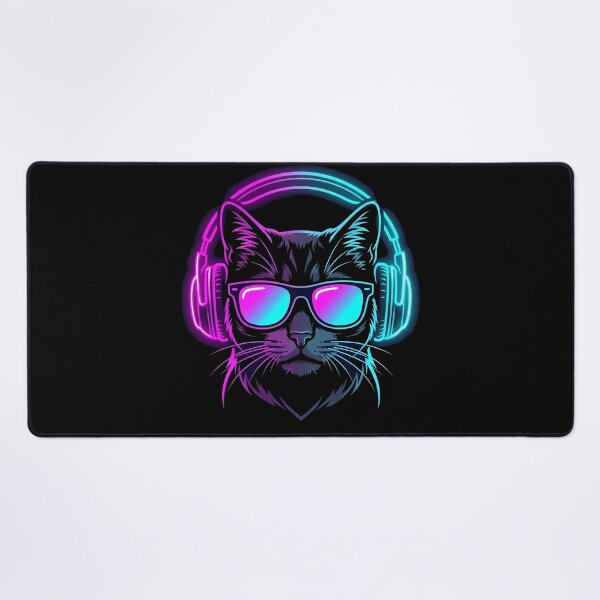 Item preview, Cool Neon Gamer Cat designed and sold by Vibz4All.