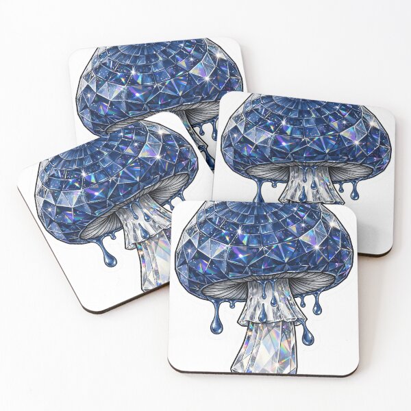 Item preview, Indigo Milk Cap Mushroom Crystal Sticker - Blue Sapphire With Clear Diamond Stem designed and sold by Crystal Critters .