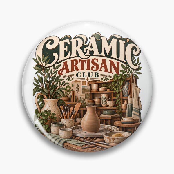 Aperçu de l'œuvre Club des artisans de céramique vintage créée et vendue par MysticCanvasAi.