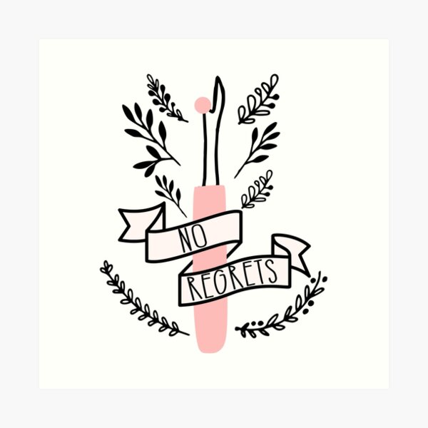 "Seam Ripper No Regrets Sticker, Sewing Sticker," Art Print by kapotka