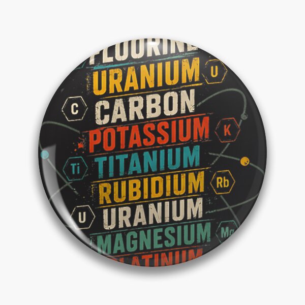 Artikelvorschau, Design der Elemente des Periodensystems mit Fluor, Uran, Kohlenstoff, Kalium, Titan, Rubidium, Magnesium und Platin entworfen und verkauft von Nelaavenue.