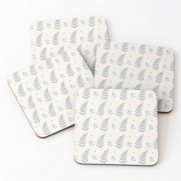 Artikelvorschau, Stahlblaue Farnwedel und Beeren entworfen und verkauft von mycute-stickers.
