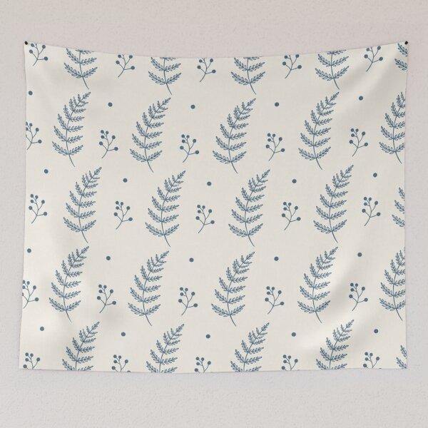 Item preview, Steel Blue Fern Fronds and Berries designed and sold by mycute-stickers.