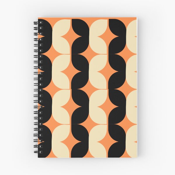 Item preview, Retro Black and Peach Wavy Pattern designed and sold by ArtwithRabbit.