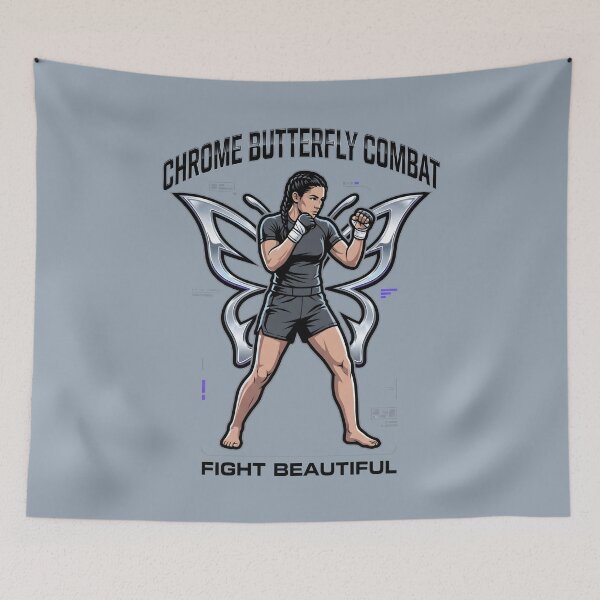 Item preview, Chrome Butterfly Combat Female Fighter Womens Martial Arts designed and sold by SplashTastic.