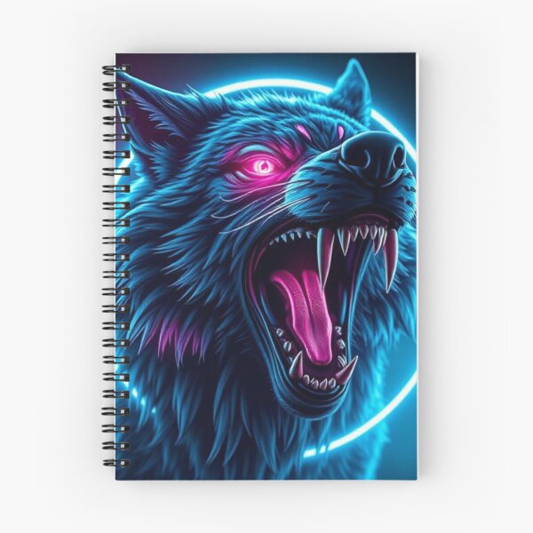 Item preview, Neon Wolf Horror Glowing Eyes Fierce Animal Art designed and sold by FusionCipher.