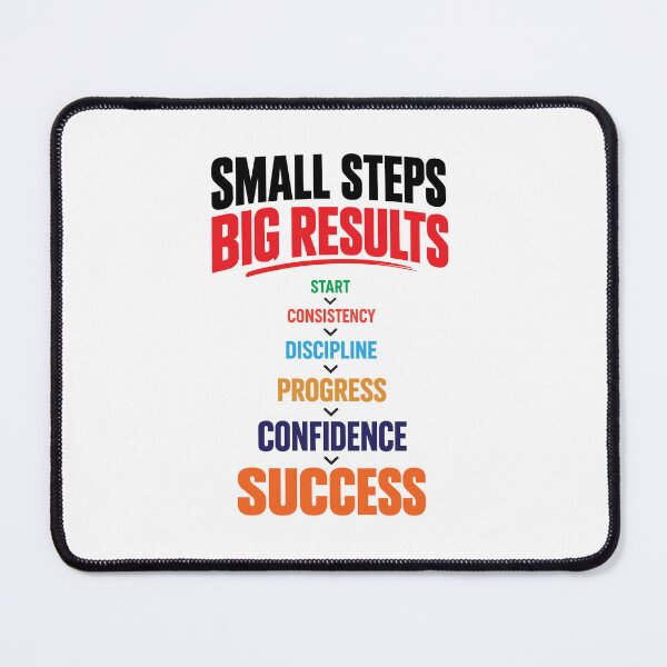 Item preview, Small Steps Big Results – Motivational Typography designed and sold by PRINTIONAL.