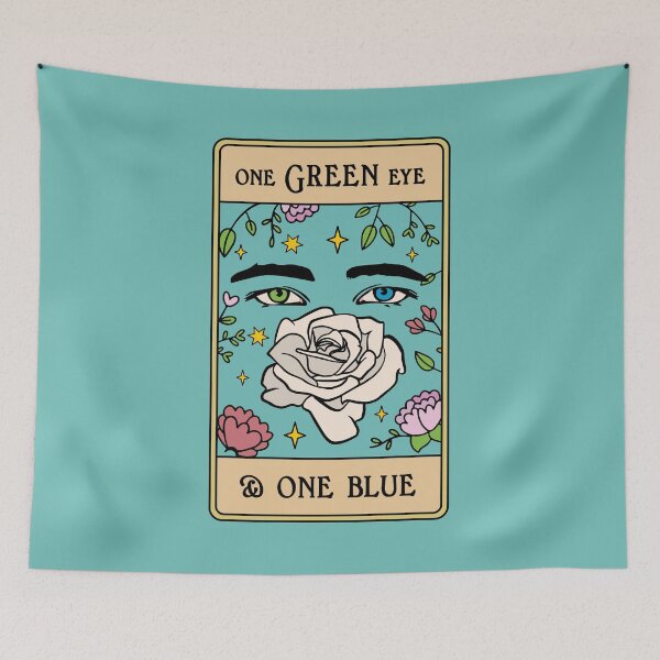 Item preview, One green eye & one blue tarot art card designed and sold by MamSelle.