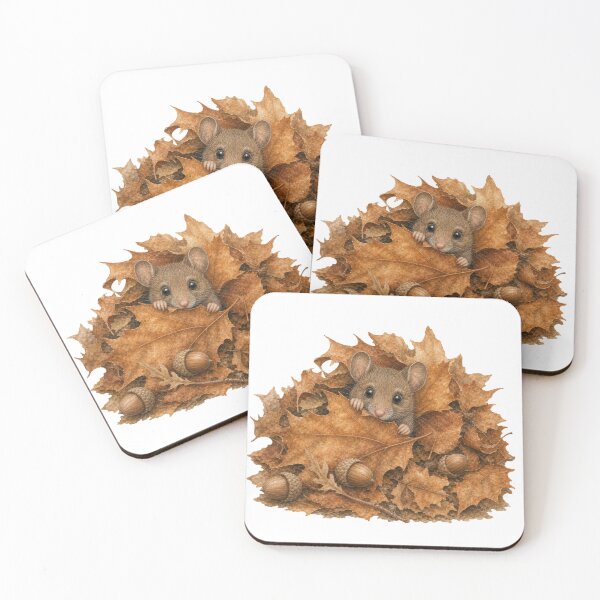 Item preview, Cute Baby Mouse Peeking in Autumn Leaves designed and sold by Claire Designs.