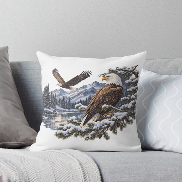 Item preview, Bald Eagles in a Snowy Mountain Wilderness – Wildlife Art designed and sold by BakersTees.