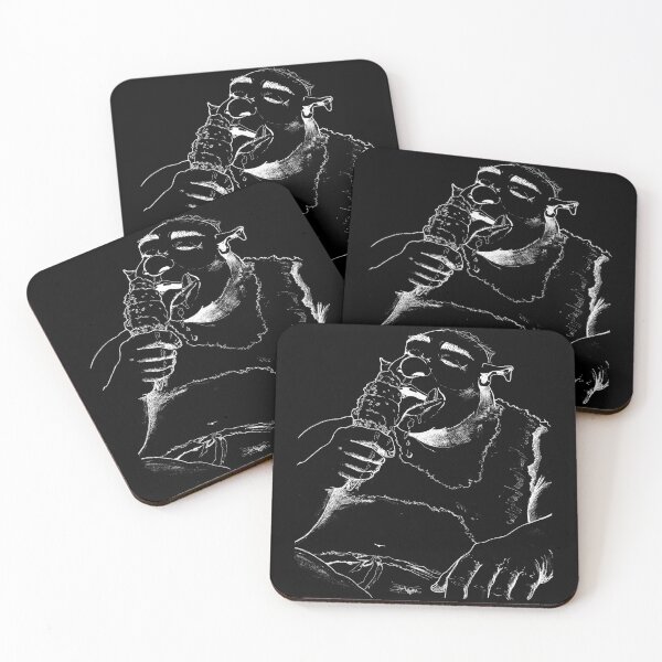 Item preview, Ogre with Ice Cream - Funny Fantasy Ink Sketch - Dark Version designed and sold by BarnBurns.
