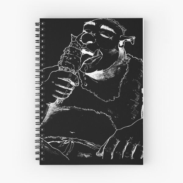 Item preview, Ogre with Ice Cream - Funny Fantasy Ink Sketch - Dark Version designed and sold by BarnBurns.