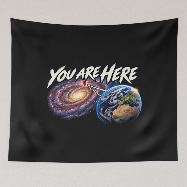 Item preview, 'Your Are Here' In space Galaxy Retro Earth Sci-Fi designed and sold by Genius Geek.